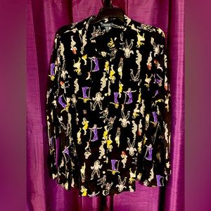 Plus-size monster mash button up